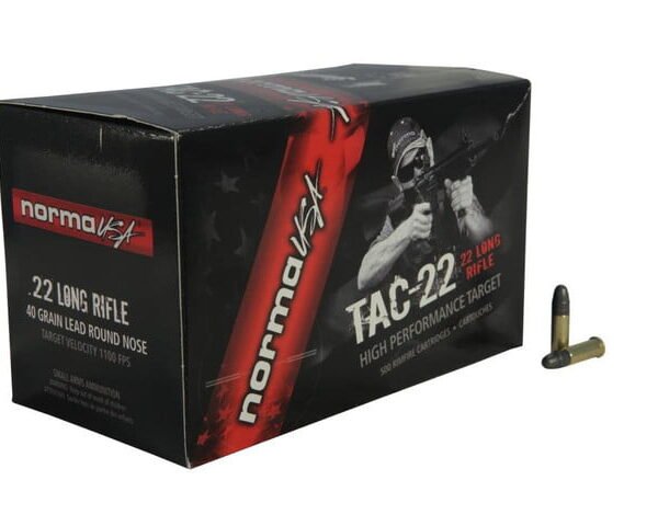Norma Tac .22 LR, 40gr, Lead Round Nose, 50rd Box