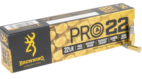 Browning PRO22 Subsonic .22 LR, 40gr, Lead Round Nose, 100rd Box